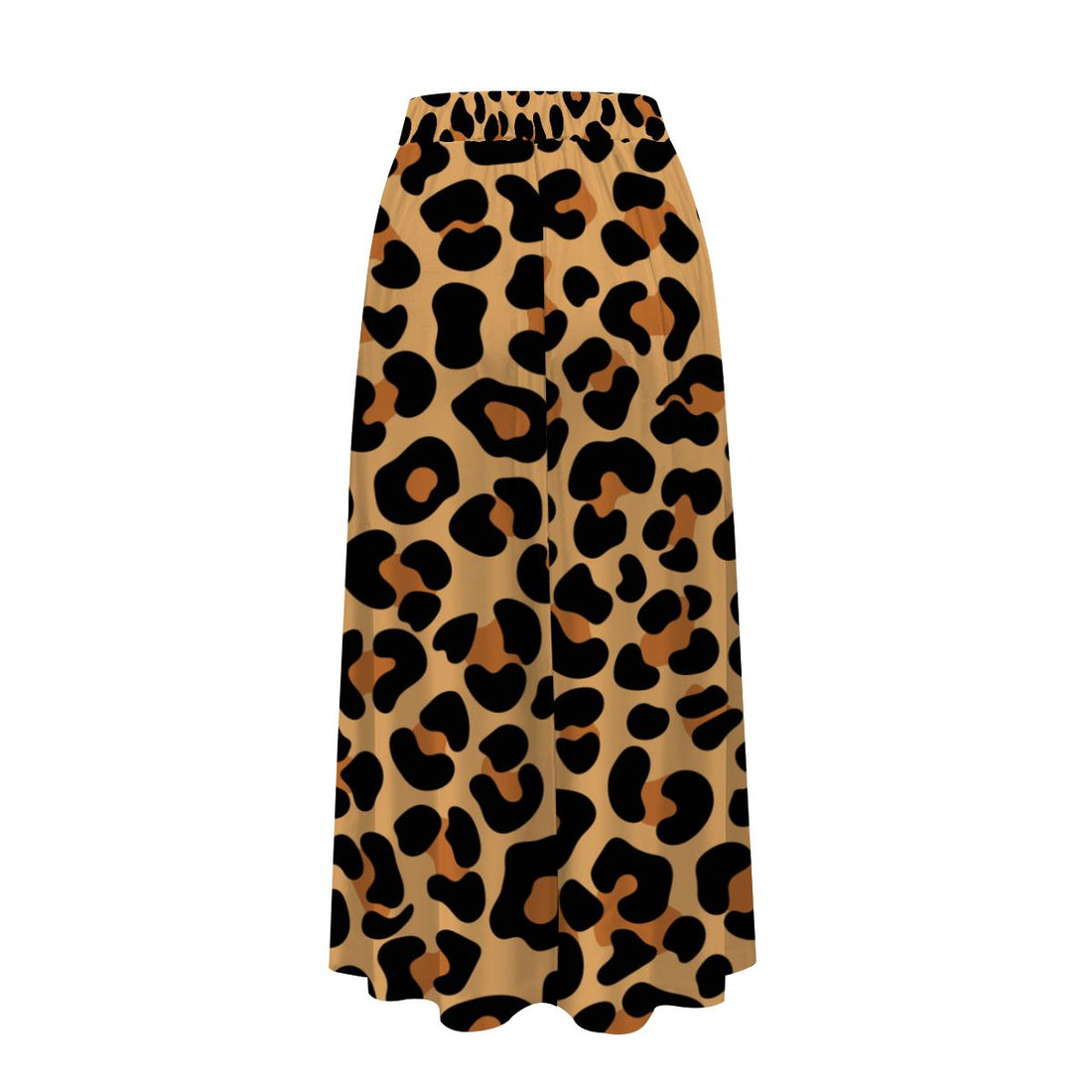 Leopard Print Skirt Midi Length Brown Classic Print with Pockets