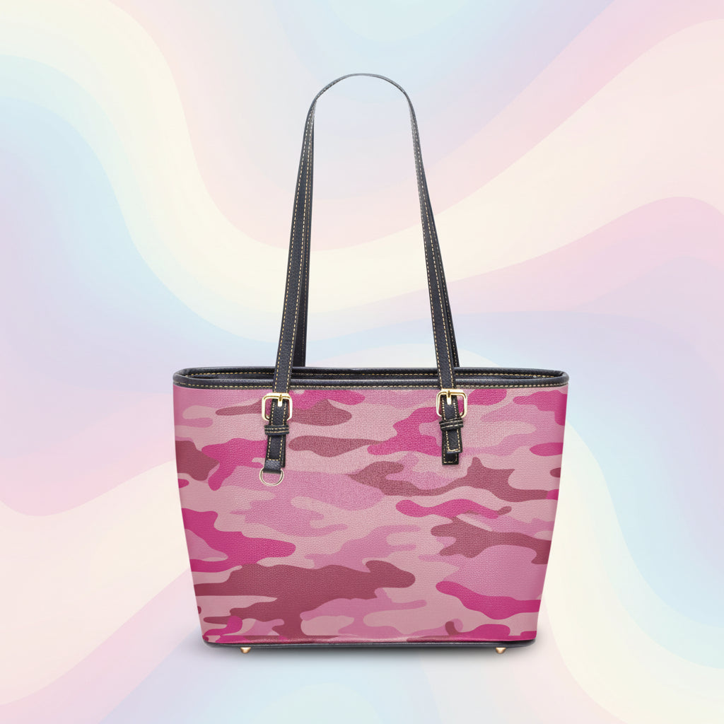 Pink Camouflage Handbag | Pink Leather Handbag