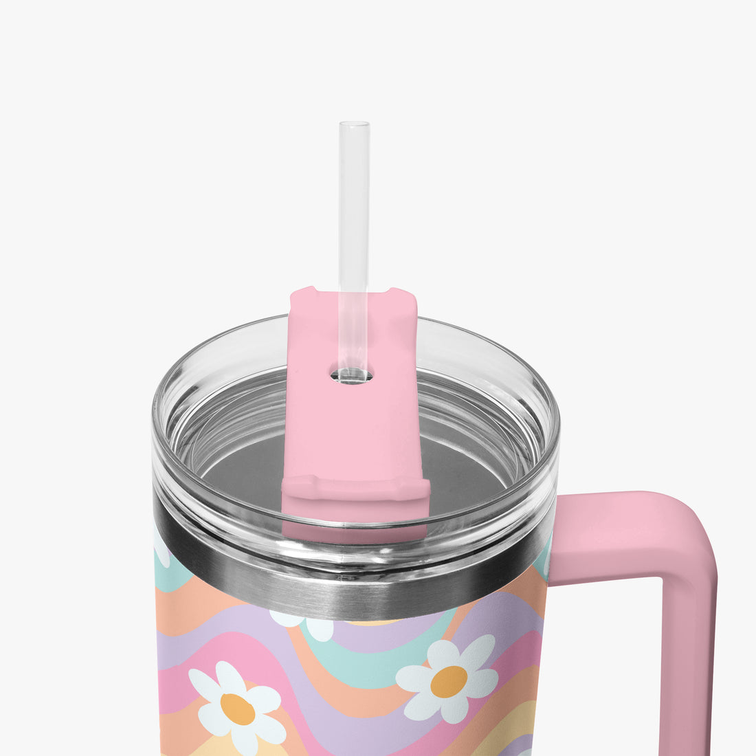 Daisy Floral Multi Coloured 40oz Stainless Steel Tumblers