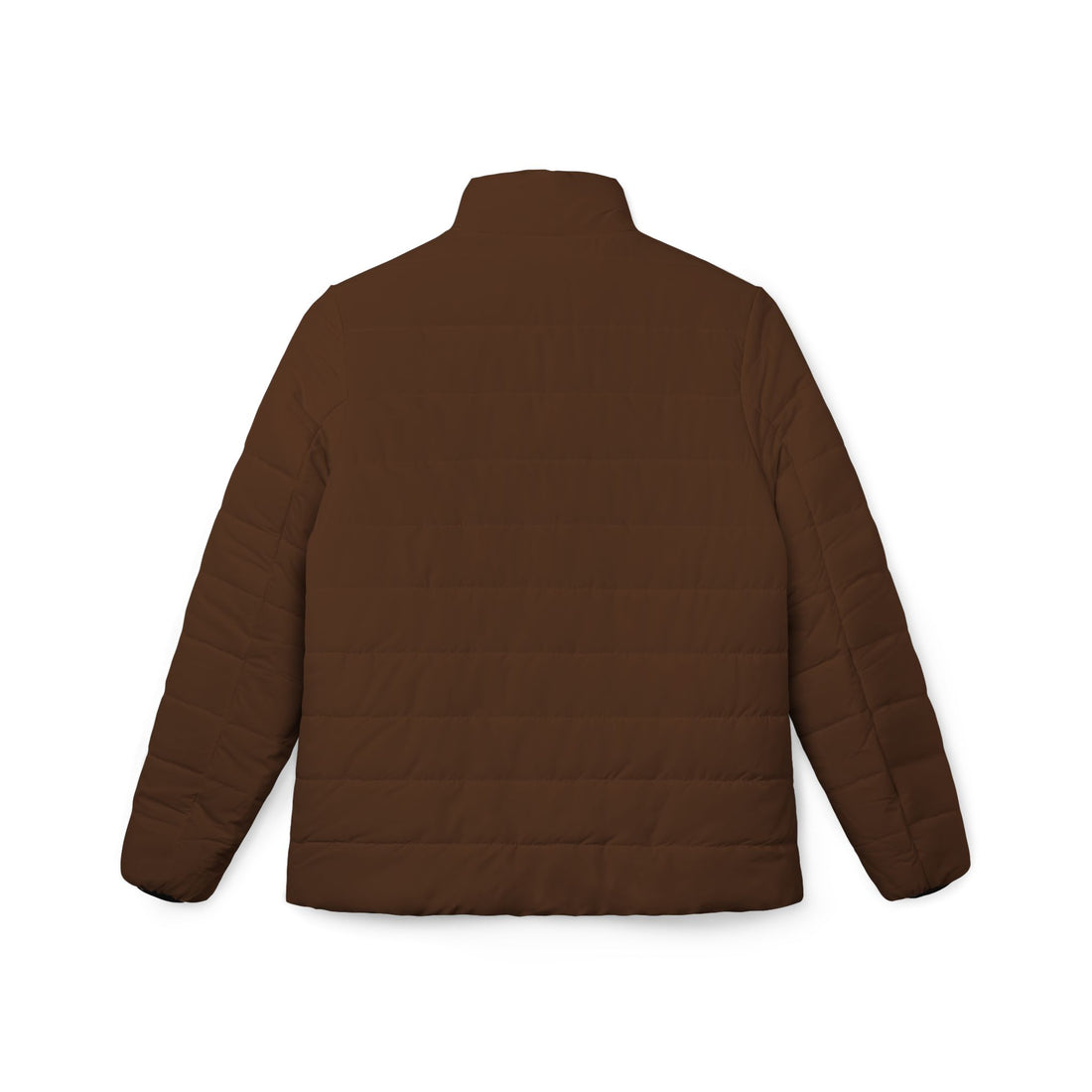 Brown Puffer Coat | Minimalist Plain Dark Brown Quilted Coat