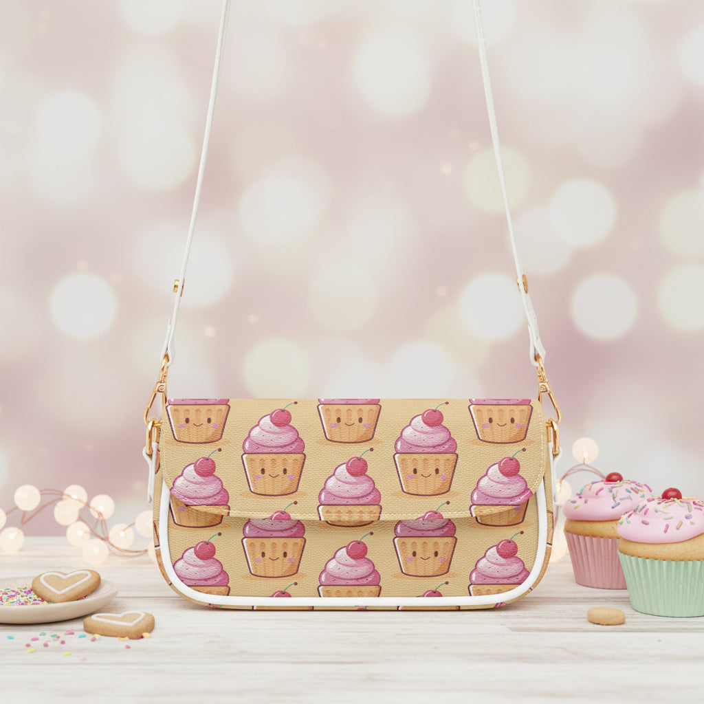 Chain Strap Purse | Personalized Yellow Cupcake Print