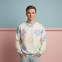 Floral Sweater | Aesthetic Flower Print Unisex Pullover