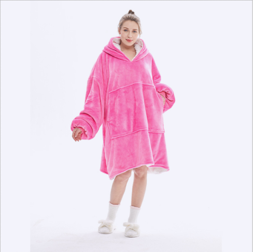 Unisex Sherpa LIned Blanket Hoodie-1