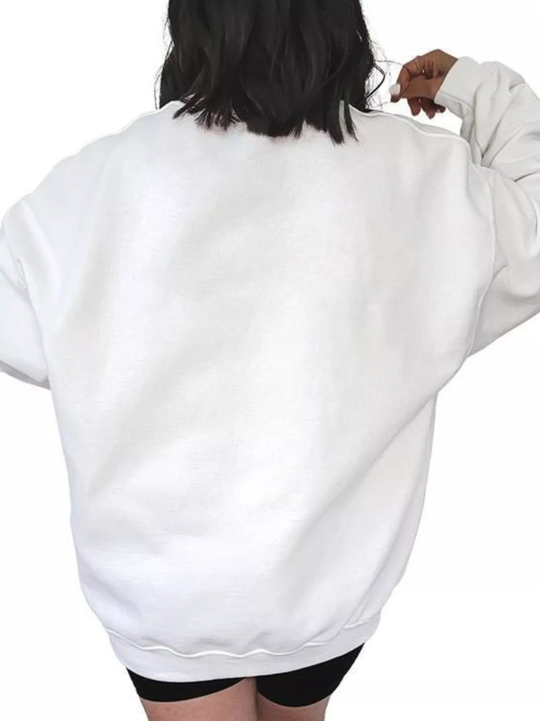 White crewneck sweatshirt with plain back