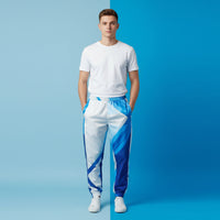 White Colour Track Pants | Unisex All-Over Print Streetwear Joggers