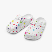 Women's White Multi Colour Shoes Polka Dot EVA Clogs