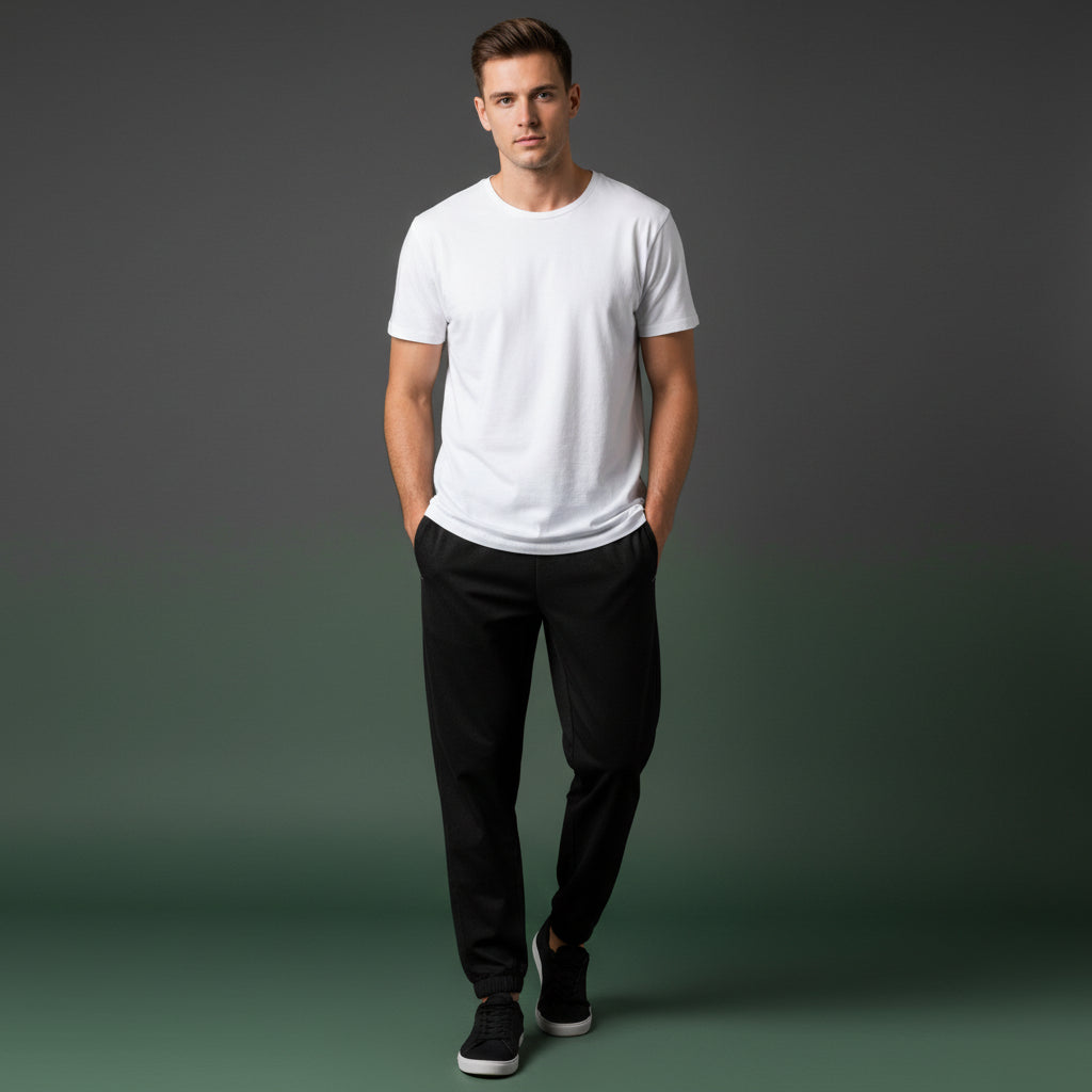 Black Track Pants | Unisex All-Over Print Streetwear Joggers