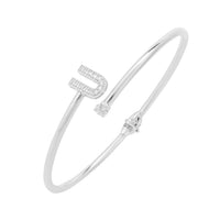 Initial Bangle Silver U-0