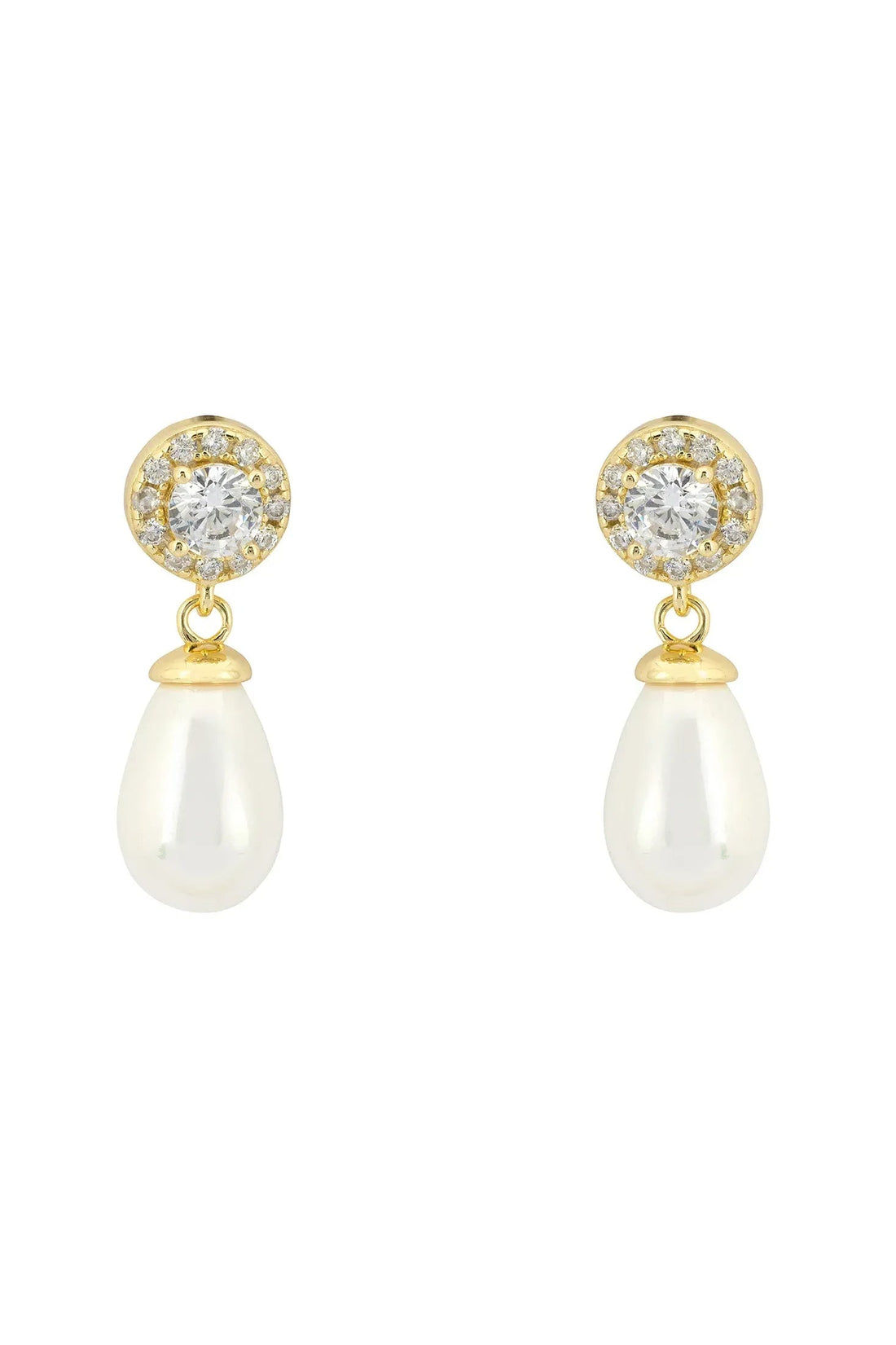 Timeless Pearl Teardrop Earrings Gold-0