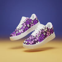 Purple Floral Sneakers | Floral Purple Shoes