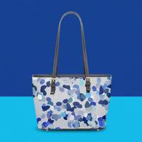 Blue Grey Handbag | Blue Leather Handbag