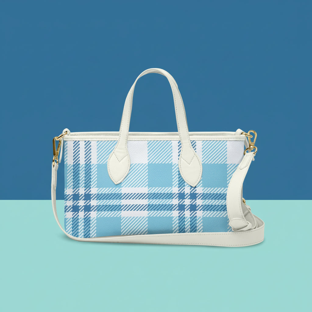 Blue Plaid Handbags | Blue Mini Handbag