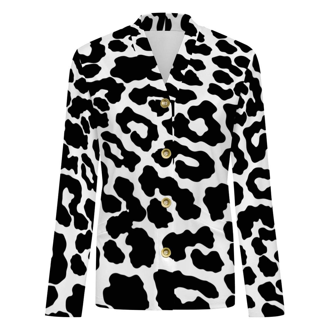 Black Leopard Print Buttoned Cardigan