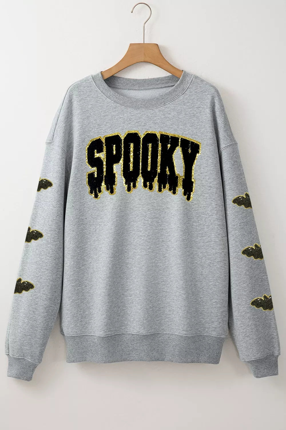 Gray Halloween sweatshirt with sequin &