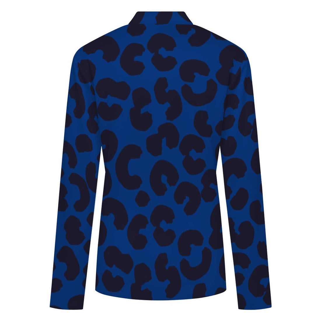 Blue Leopard Print Buttoned Cardigan