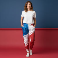 Red And White Track Pants | Unisex All-Over Print Streetwear Joggers