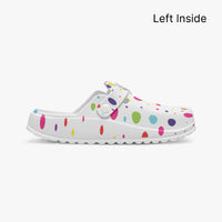 Women's White Multi Colour Shoes Polka Dot EVA Clogs