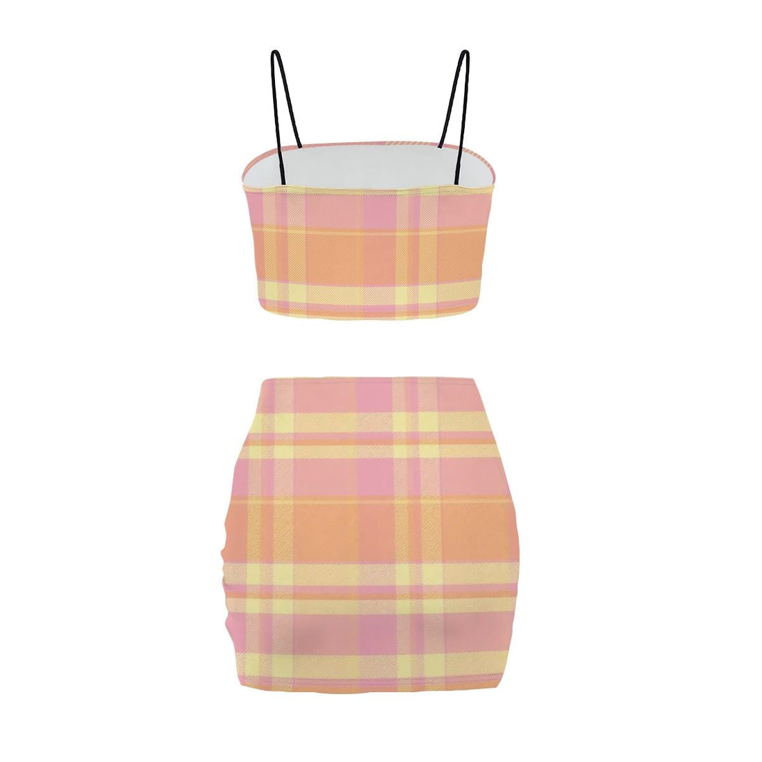 Peach and Lemon Gingham Co Ord Set - Women&