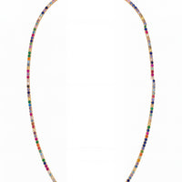 Tennis Necklace Vibrant Rainbow Cz Gold-4