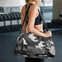 Men's and Women's Black Camo Gym Bag in Canvas