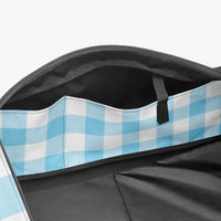 Blue Gingham Duffle Bag Light Blue Canvas