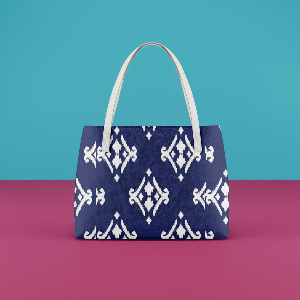 Navy Blue And White Handbags | Blue Shoulder Handbag