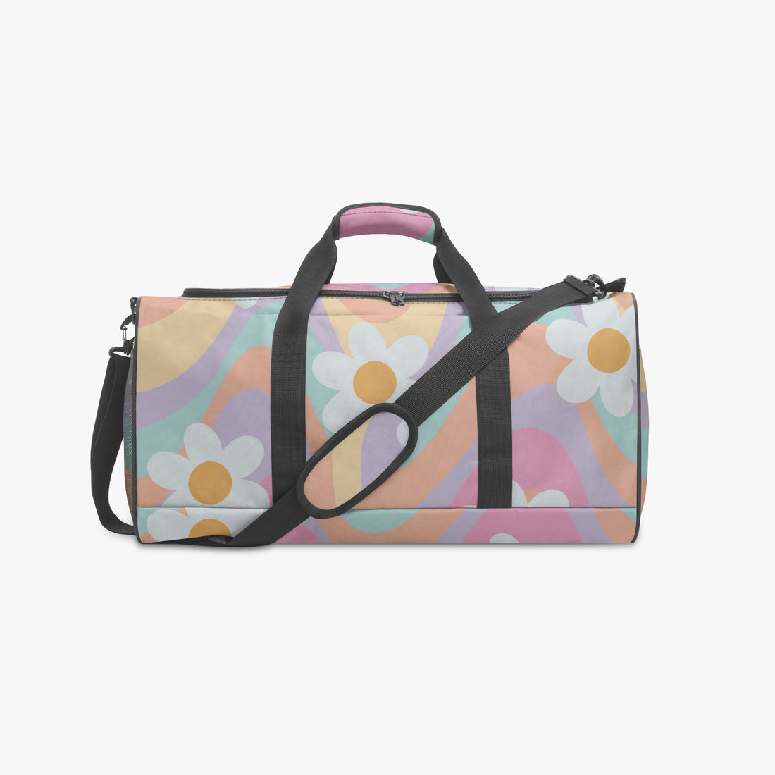 Duffle Bag Multi Colour Daisy Print Cute Canvas