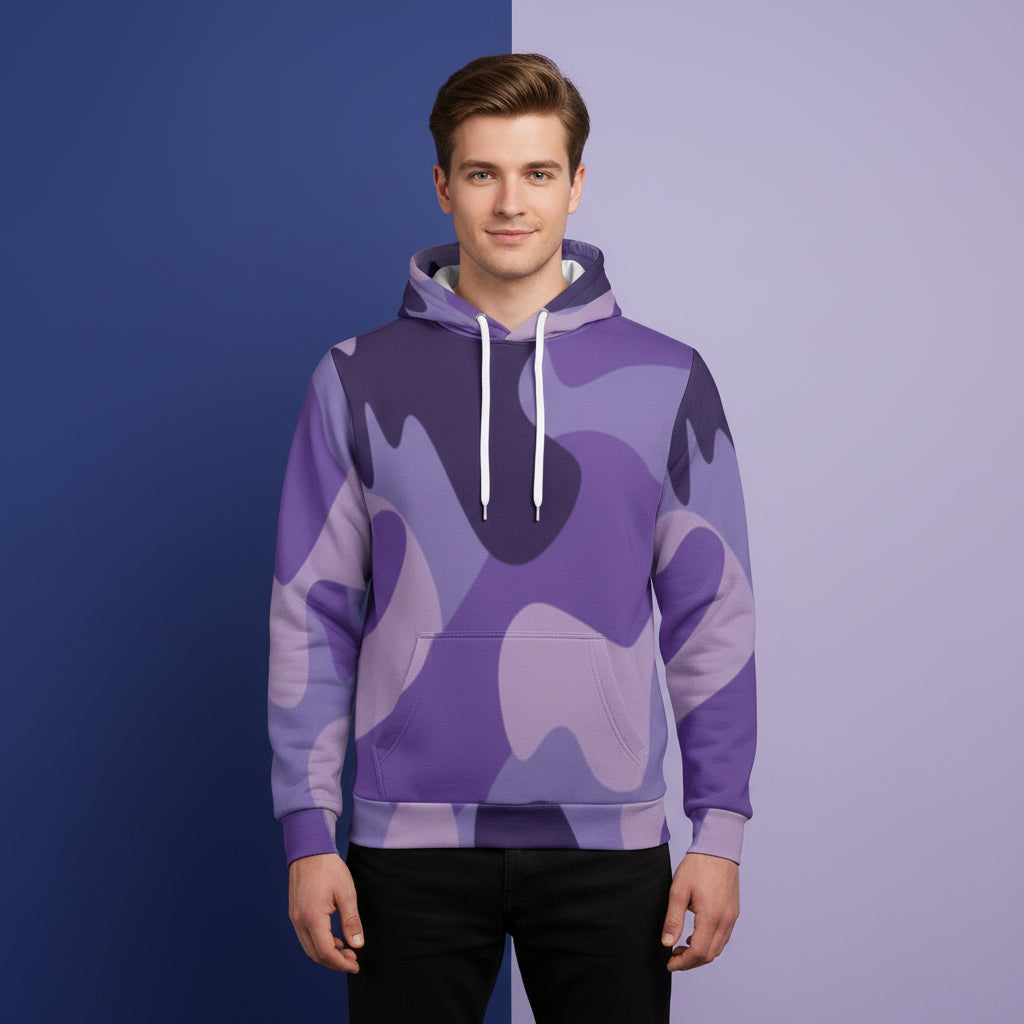 Purple Camo Hoodie | Unisex Streetwear Pullover