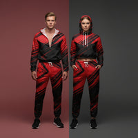 Black Red Windbreaker | Women's Cropped Pullover Hooded Jacket