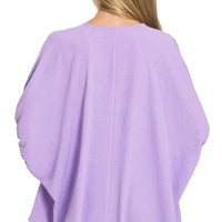 Lavender loose woven top back with puff half sleeves