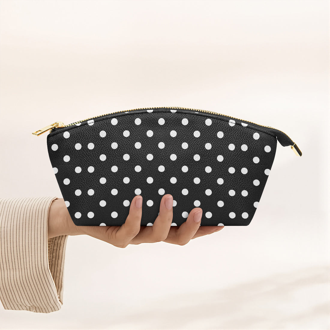 Black And White Polka Dot Makeup Bag