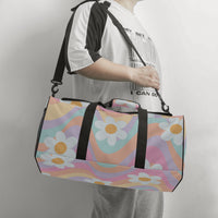 Duffle Bag Multi Colour Daisy Print Cute Canvas