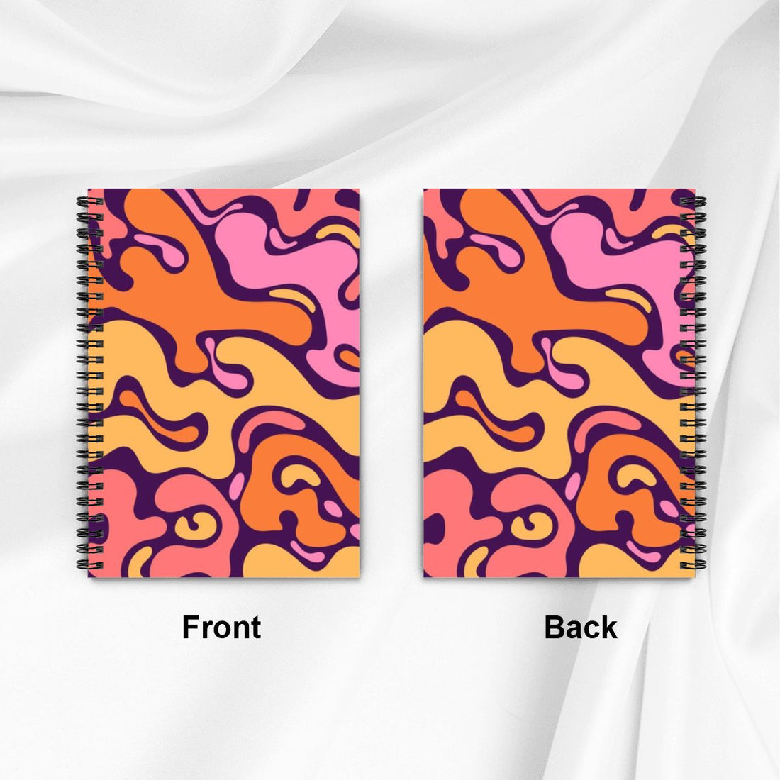 Orange and Pink Funky A5 Spiral Notebook