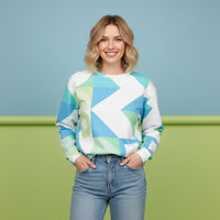 Geometric Print Sweater | Modern Aesthetic Pattern Unisex Pullover