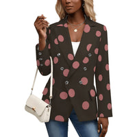 Brown Polka Dot Blazer Women's Casual Jacket