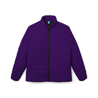 Puffer Coat Purple | Plain Vibrant Purple Quilted Winter Coat
