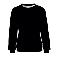 Women's Black Sweatshirt Pullover Crewneck Top