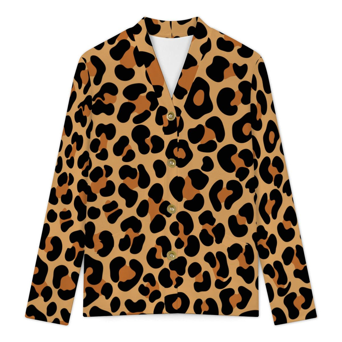 Leopard Print Cardigan Womens Classic Brown Lightweight V Neck Sweater