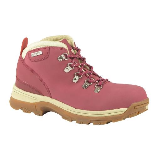 Rose waterproof walking boot with cream collar and tan outsole