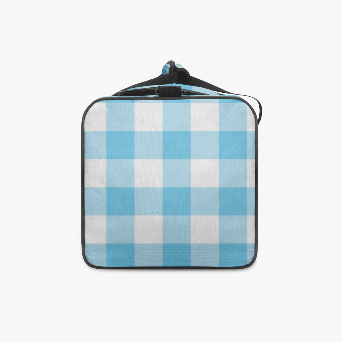 Blue Gingham Duffle Bag Light Blue Canvas