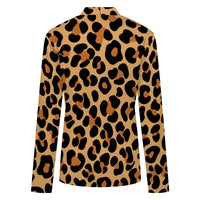 Leopard Print Cardigan Womens Classic Brown Lightweight V Neck Sweater