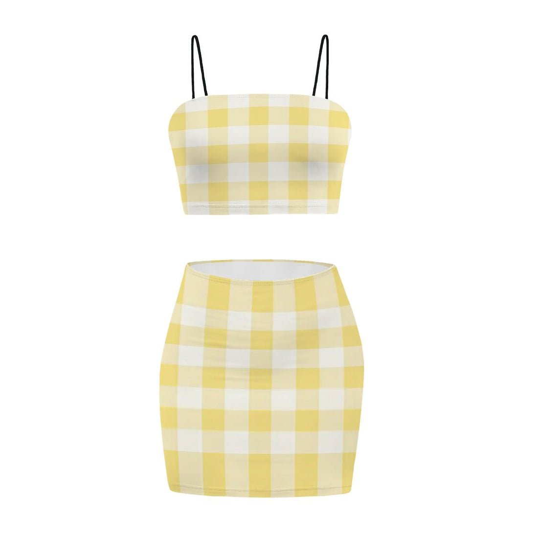 Lemon and White Gingham Co Ord Set - Women&