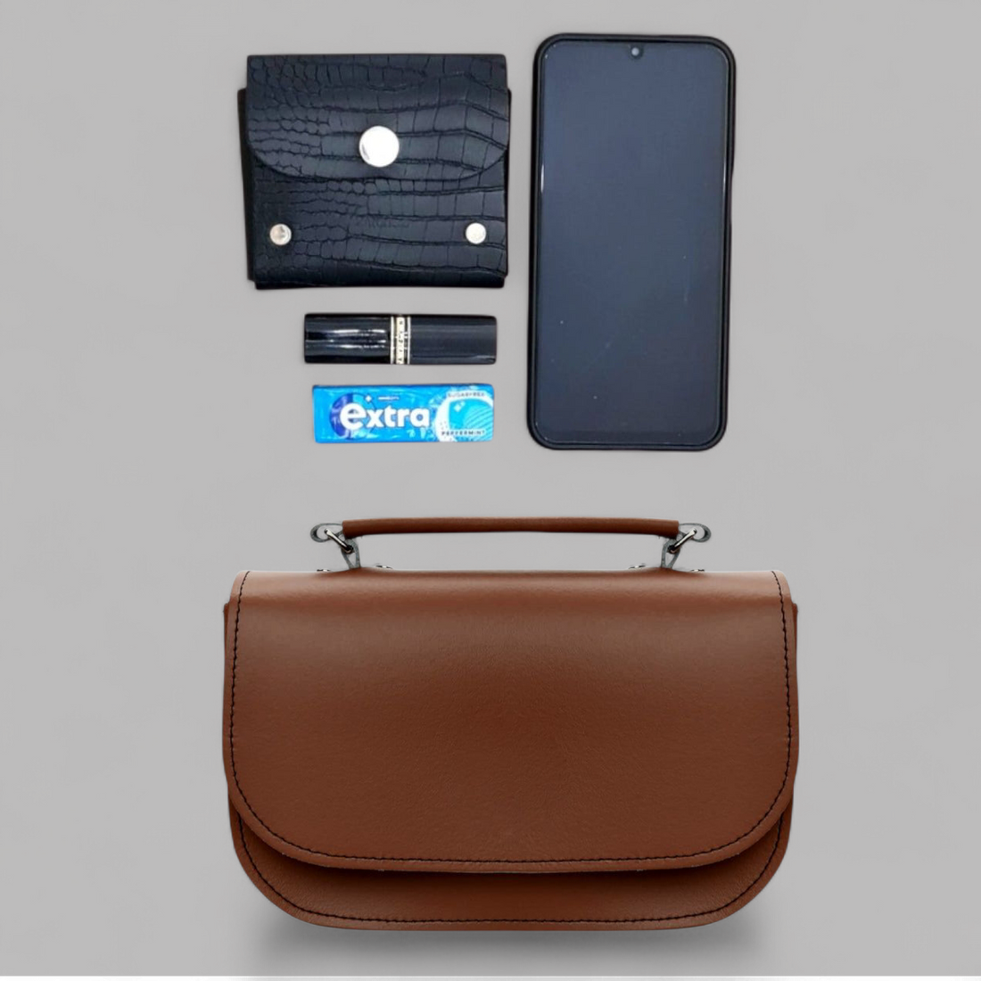Aura Handmade Leather Bag - Chestnut-3