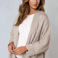Mocha Longline Cardigan With Pockets-1
