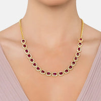 Whistledown Ruby Gemstone Necklace Gold-1