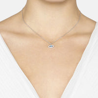 Elliptical Evil Eye Necklace Blue Opal Silver-1