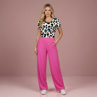 Hot Pink Wide Leg Pants | High Waisted Vibrant Streetwear Baggy Joggers