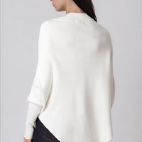 Ivory Ribbed High Neck Jumper-2