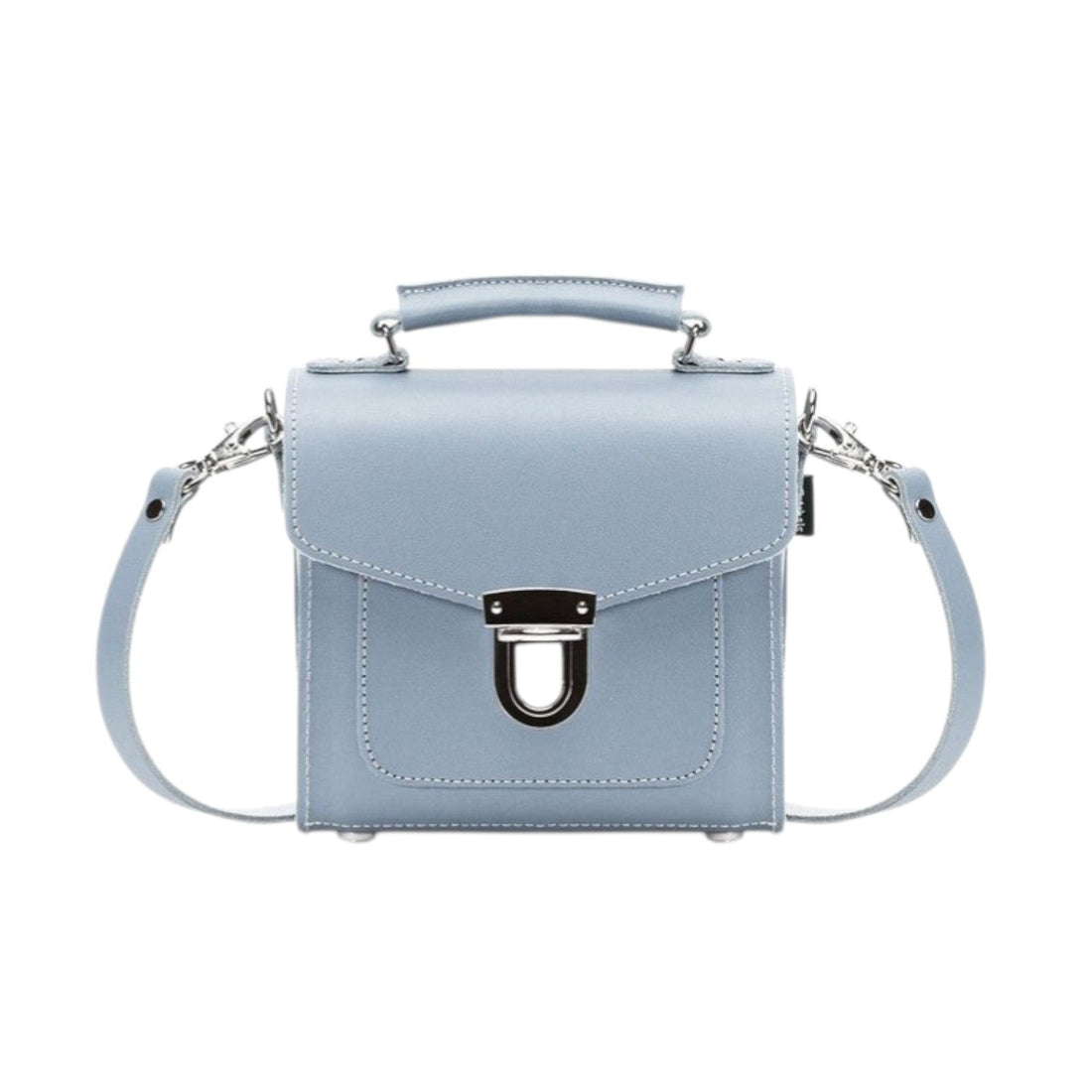 Handmade Leather Sugarcube Handbag - Lilac Grey-0