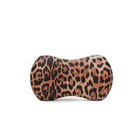 Leopard print clutch bag with rounded bowed silhouette